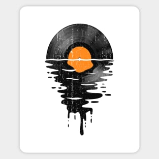 Cool Music Vinyl Record Retro Vintage Orange Sticker